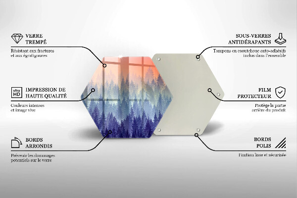 Tagliere in vetro temperato Foresta al tramonto