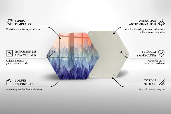 Tagliere in vetro temperato Foresta al tramonto