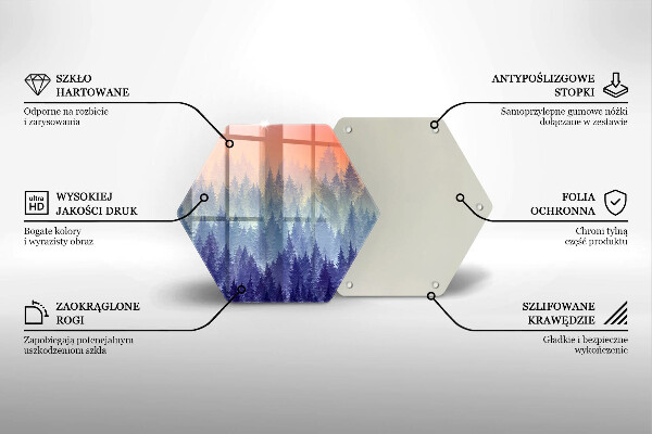 Tagliere in vetro temperato Foresta al tramonto