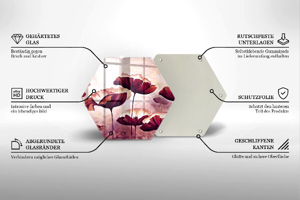 Tagliere in vetro temperato Pittura di fiori