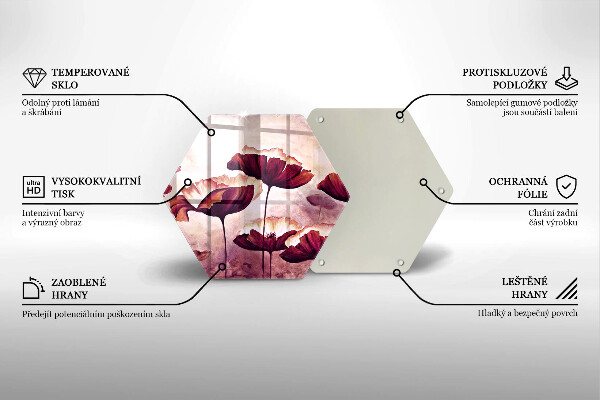 Tagliere in vetro temperato Pittura di fiori