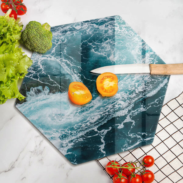 Tagliere in vetro temperato Onde d'acqua schiumose