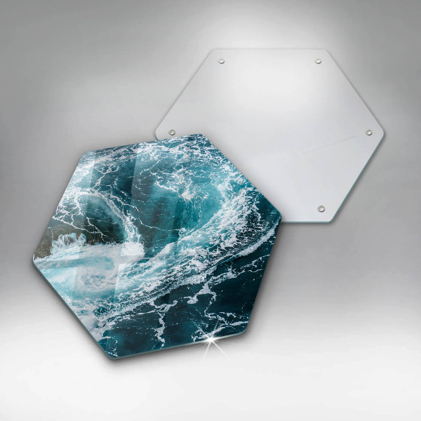 Tagliere in vetro temperato Onde d'acqua schiumose