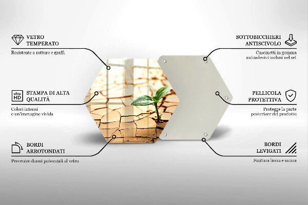 Tagliere in vetro Una pianta solitaria