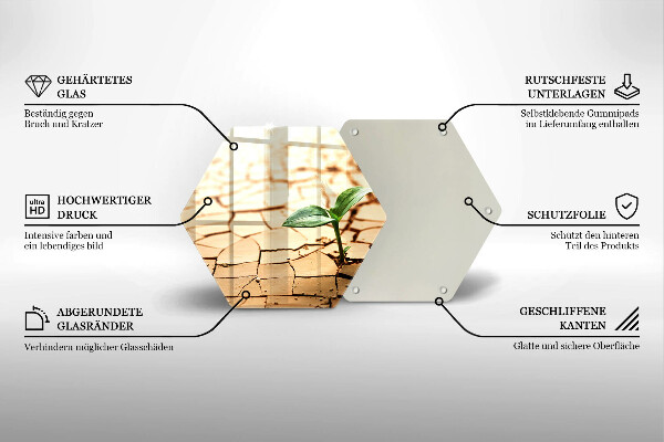 Tagliere in vetro Una pianta solitaria