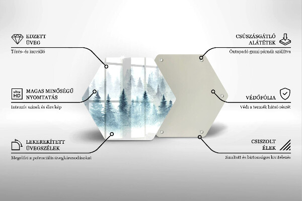 Tagliere in vetro temperato Foresta invernale dipinta