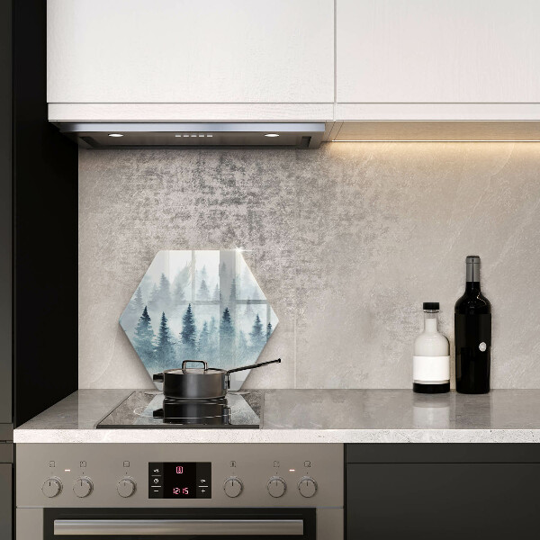 Tagliere in vetro temperato Foresta invernale dipinta