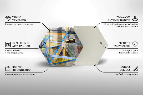 Tagliere in vetro Astrazione di linee dipinte