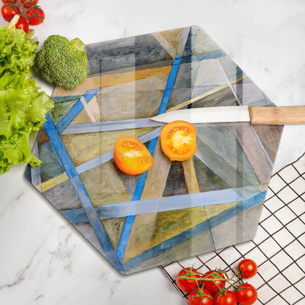 Tagliere in vetro Astrazione di linee dipinte