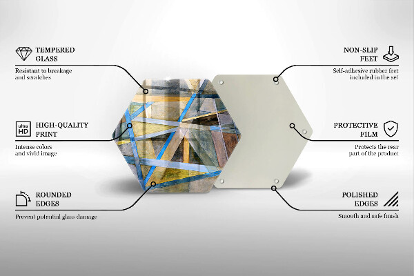 Tagliere in vetro Astrazione di linee dipinte