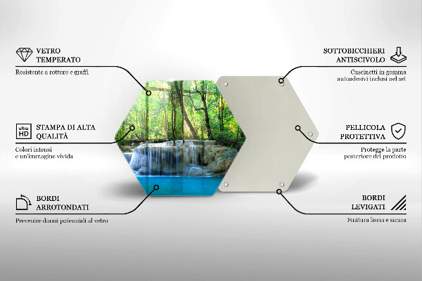 Tagliere in vetro Cascata nella foresta