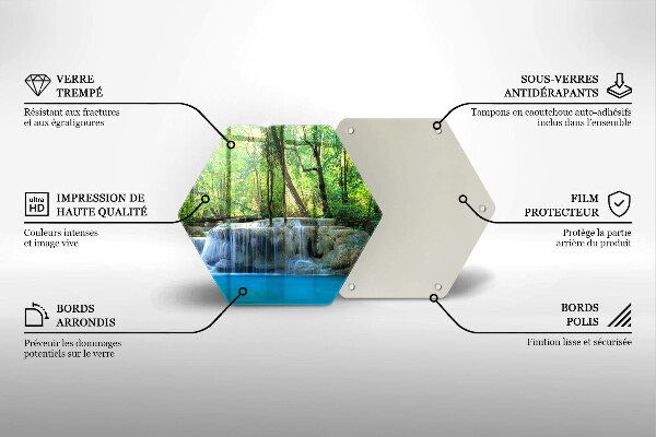 Tagliere in vetro Cascata nella foresta