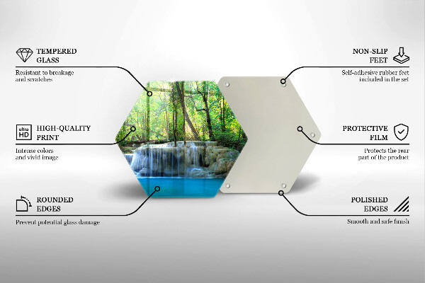 Tagliere in vetro Cascata nella foresta