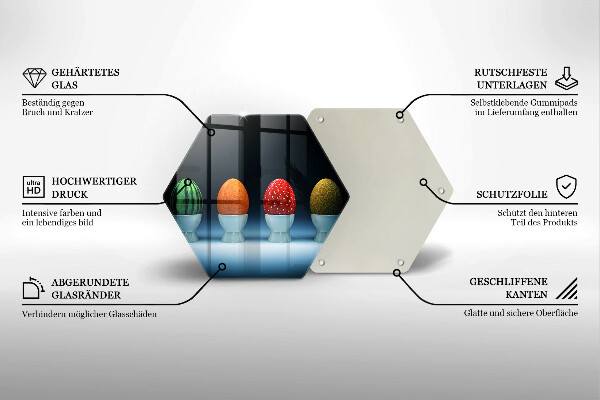 Tagliere in vetro Uova di frutta astratte