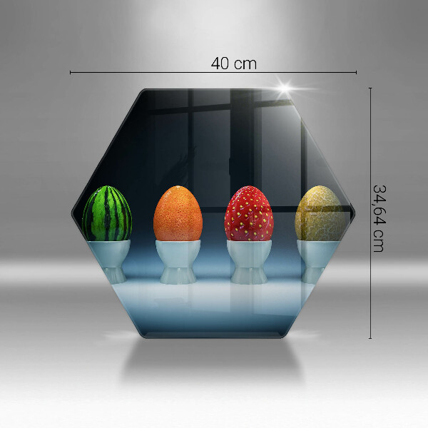 Tagliere in vetro Uova di frutta astratte