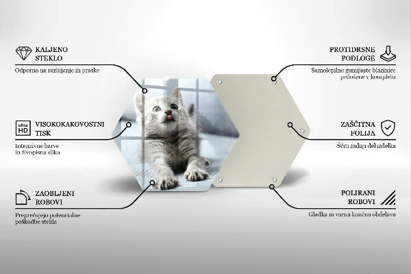 Tagliere in vetro Piccolo gattino carino