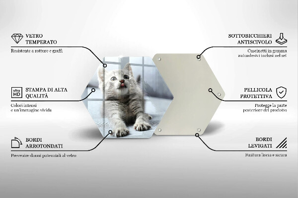 Tagliere in vetro Piccolo gattino carino