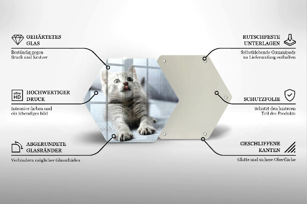 Tagliere in vetro Piccolo gattino carino