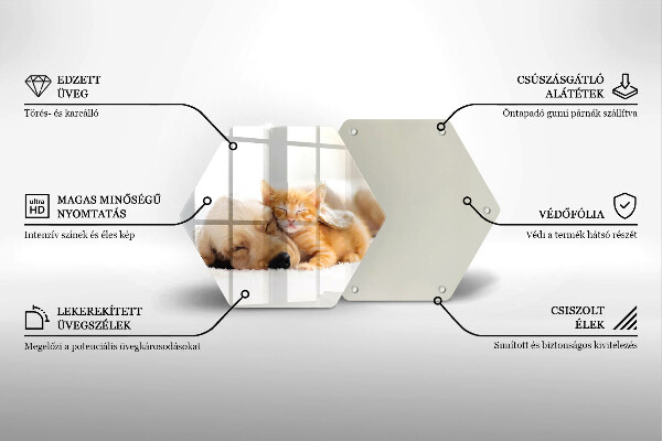 Tagliere in vetro Animali cane e gatto