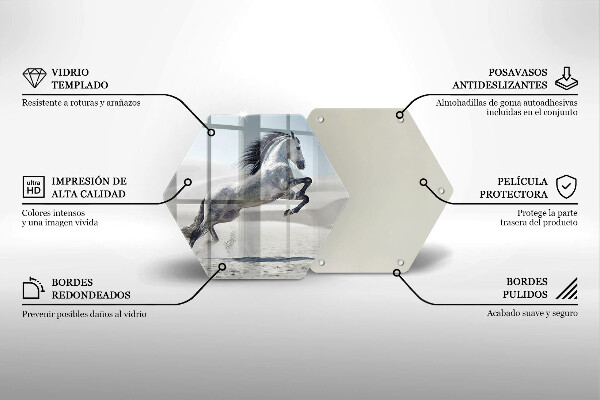 Tagliere in vetro Destriero del cavallo bianco