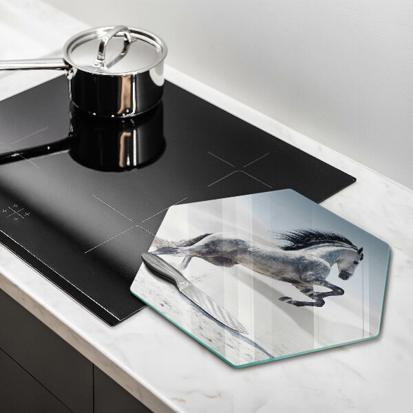 Tagliere in vetro Destriero del cavallo bianco