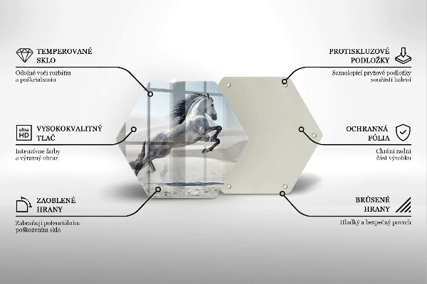 Tagliere in vetro Destriero del cavallo bianco