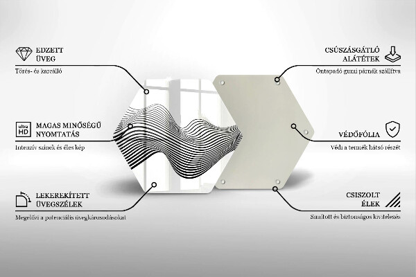 Tagliere in vetro temperato Astrazione lineare