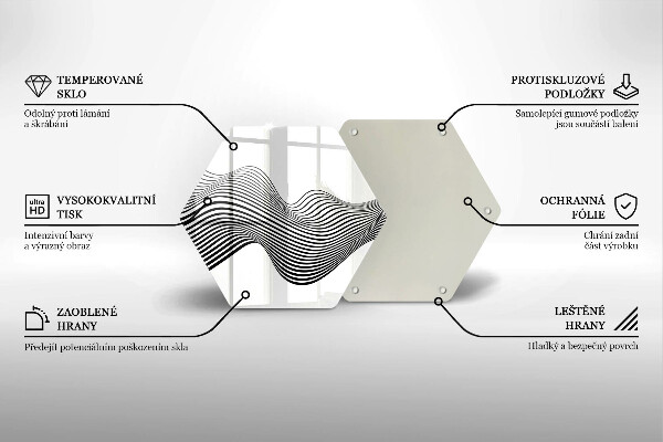 Tagliere in vetro temperato Astrazione lineare