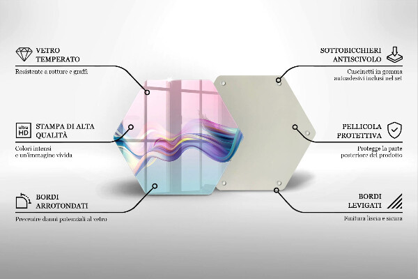 Tagliere in vetro temperato Astrazione pastello