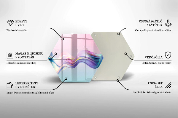 Tagliere in vetro temperato Astrazione pastello