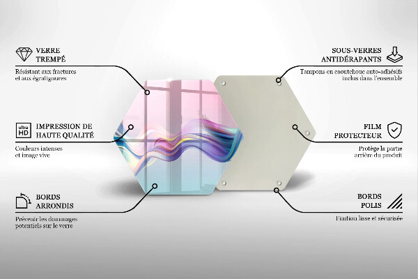 Tagliere in vetro temperato Astrazione pastello