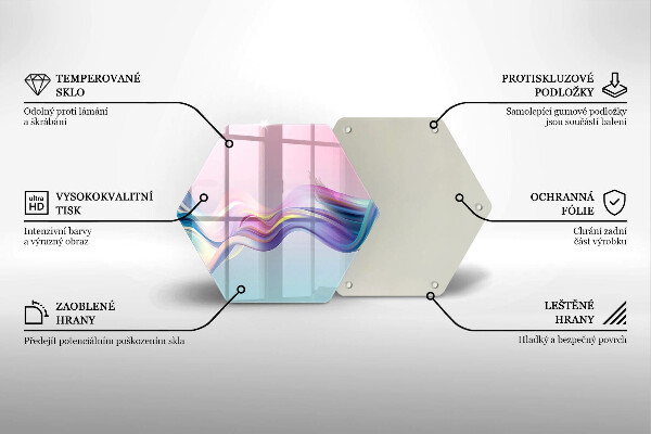 Tagliere in vetro temperato Astrazione pastello
