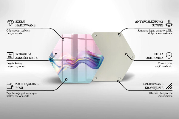 Tagliere in vetro temperato Astrazione pastello