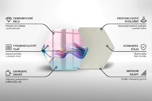 Tagliere in vetro temperato Astrazione pastello
