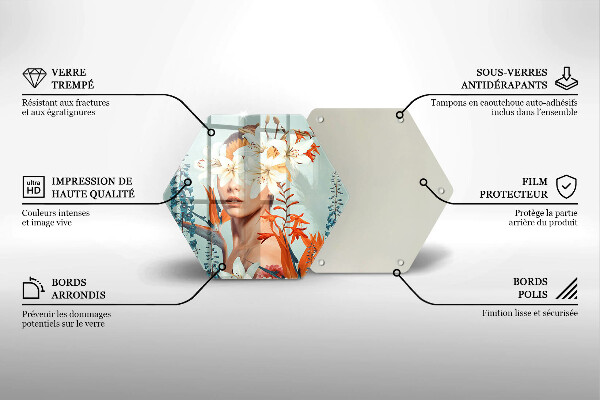 Tagliere in vetro Donna tra i fiori