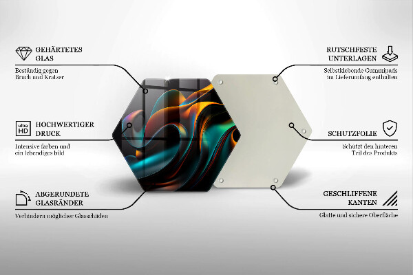 Tagliere in vetro Astrazione colorata