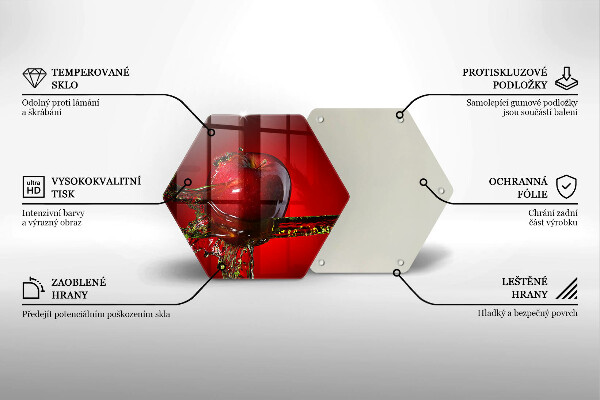 Tagliere in vetro Frutta di mela in acqua