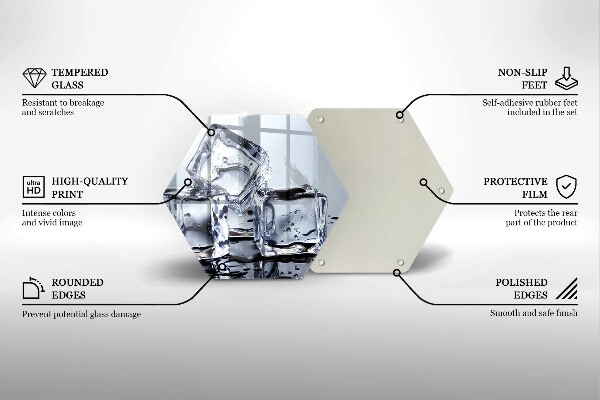 Tagliere in vetro Cubetti di ghiaccio