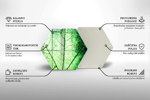 Tagliere in vetro Foglia venata decorativa