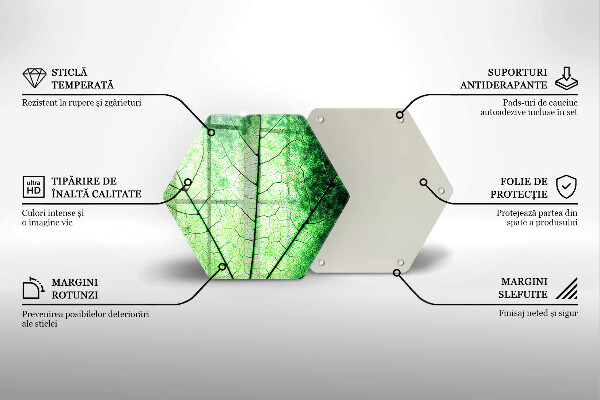 Tagliere in vetro Foglia venata decorativa