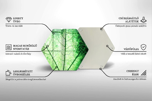 Tagliere in vetro Foglia venata decorativa