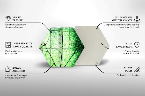 Tagliere in vetro Foglia venata decorativa