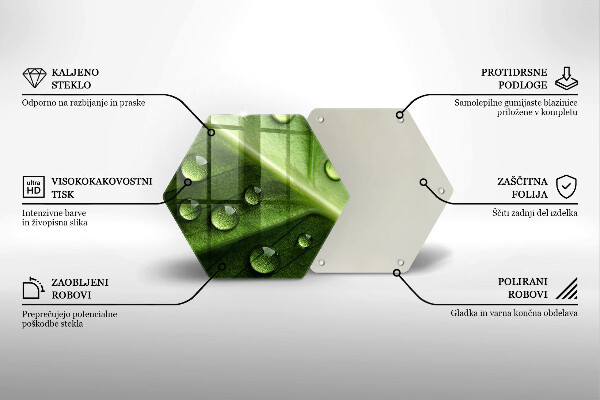 Tagliere in vetro Rugiada e foglia della natura