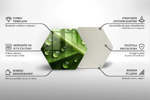 Tagliere in vetro Rugiada e foglia della natura