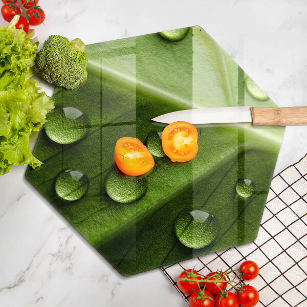 Tagliere in vetro Rugiada e foglia della natura