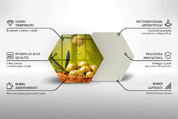 Tagliere in vetro Olive gustose