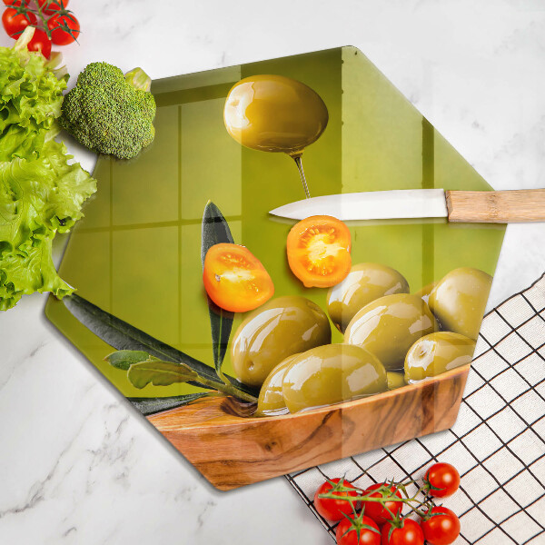 Tagliere in vetro Olive gustose