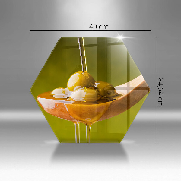 Tagliere in vetro Olio d'oliva e olive