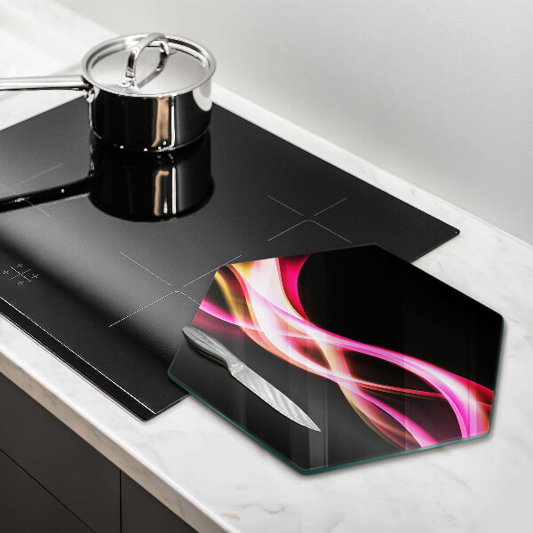 Tagliere in vetro Fumo al neon astratto