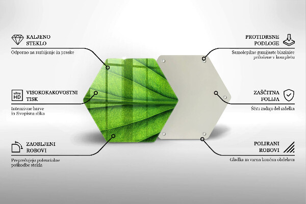 Tagliere in vetro Foglia della vena naturale